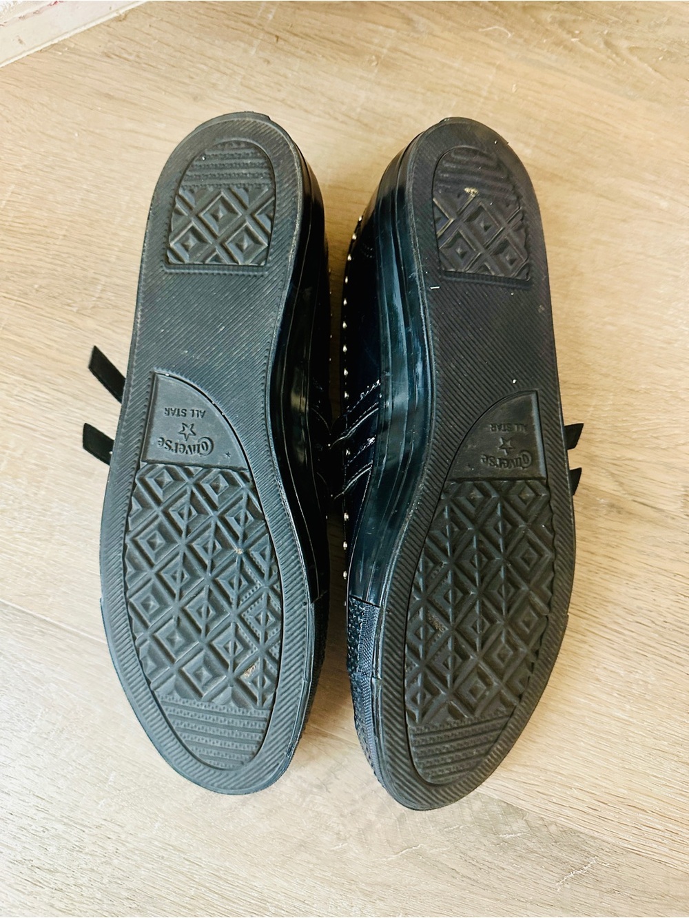 Converse Chuck Taylor All Star Dainty Mary Jane Studded Black Patent Shoes - Picture 3 of 7